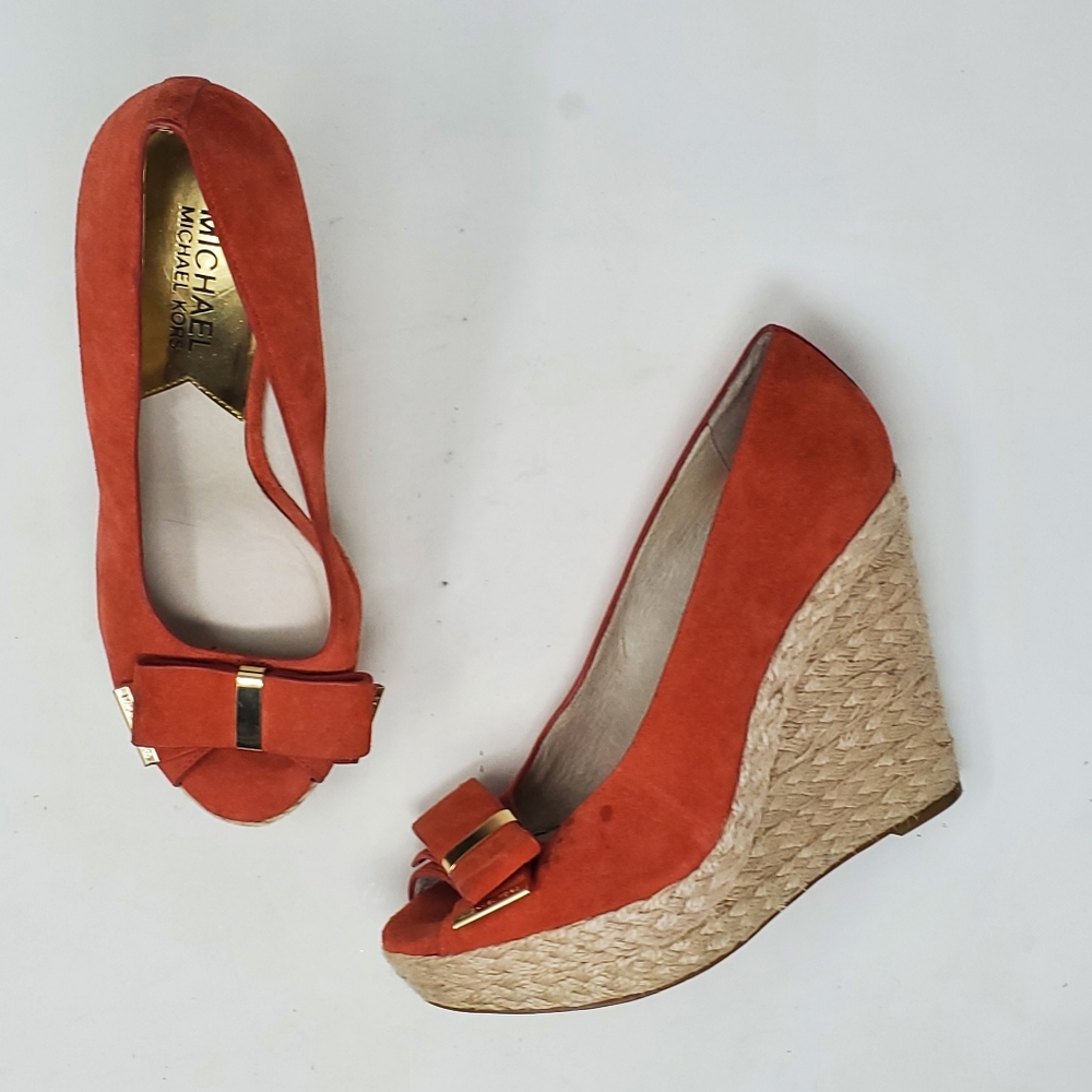 MICHAEL KORS Meg Espadrille Suede Edges Size 7